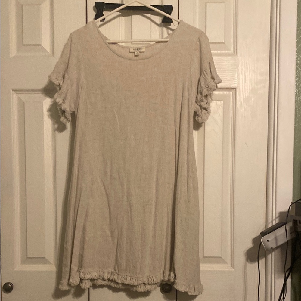 Umgee Cream Ruffled Mini Sundress